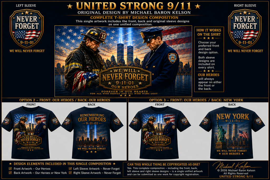 25th Anniversary of 9/11  Memorial and Remembrance TShirt