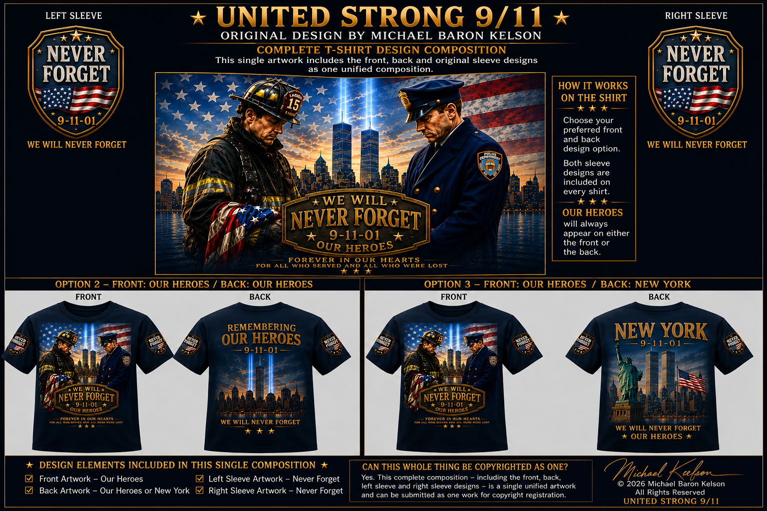 25th Anniversary of 9/11  Memorial and Remembrance TShirt