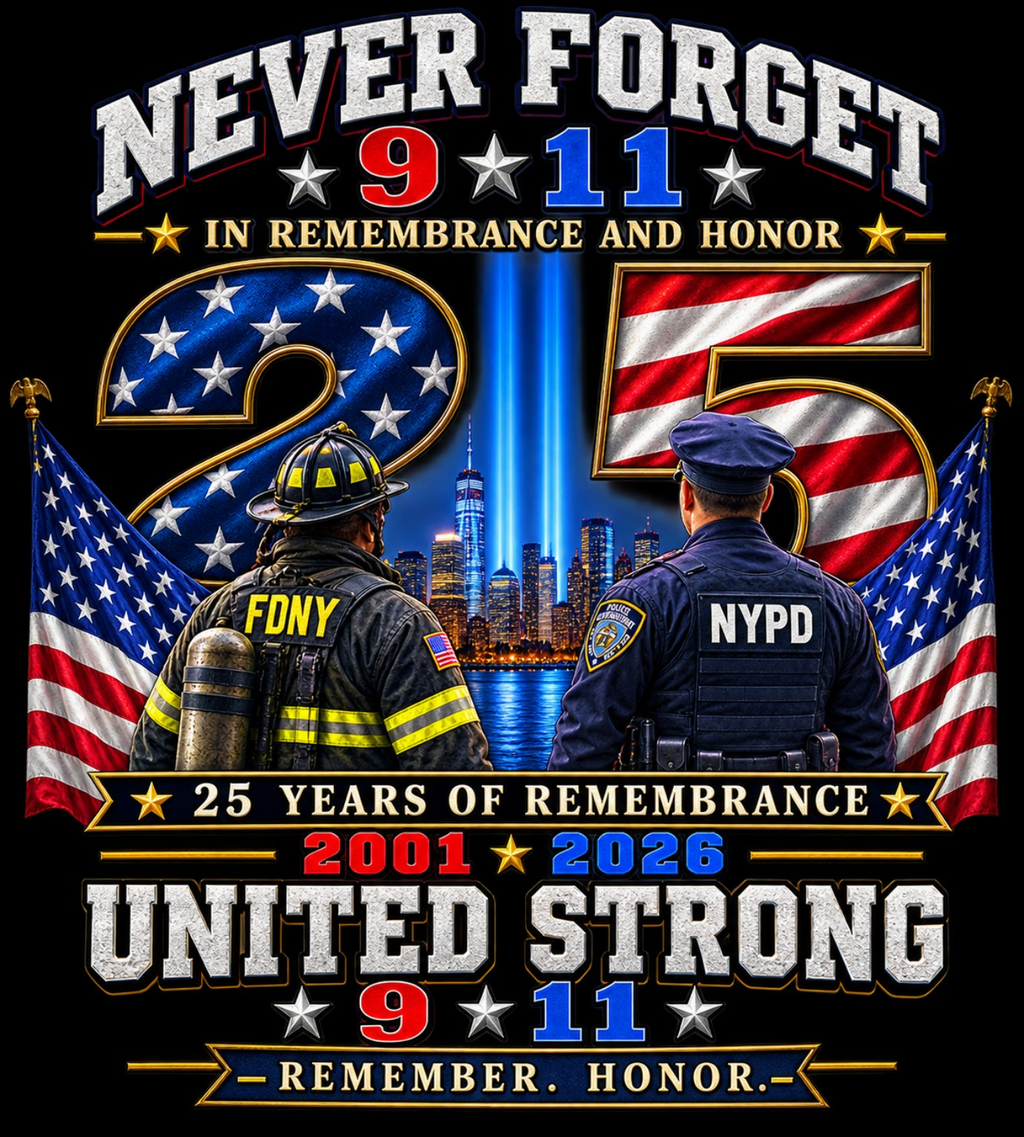 United Strong 9/11 – Our Heroes 25th Anniversary Memorial T-Shirt