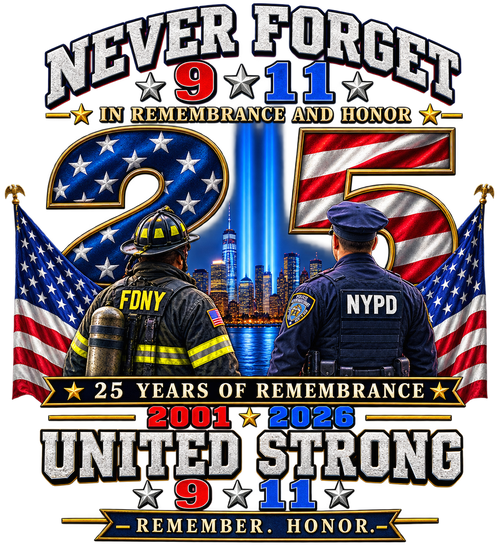 United Strong 9/11 – Our Heroes 25th Anniversary Memorial T-Shirt