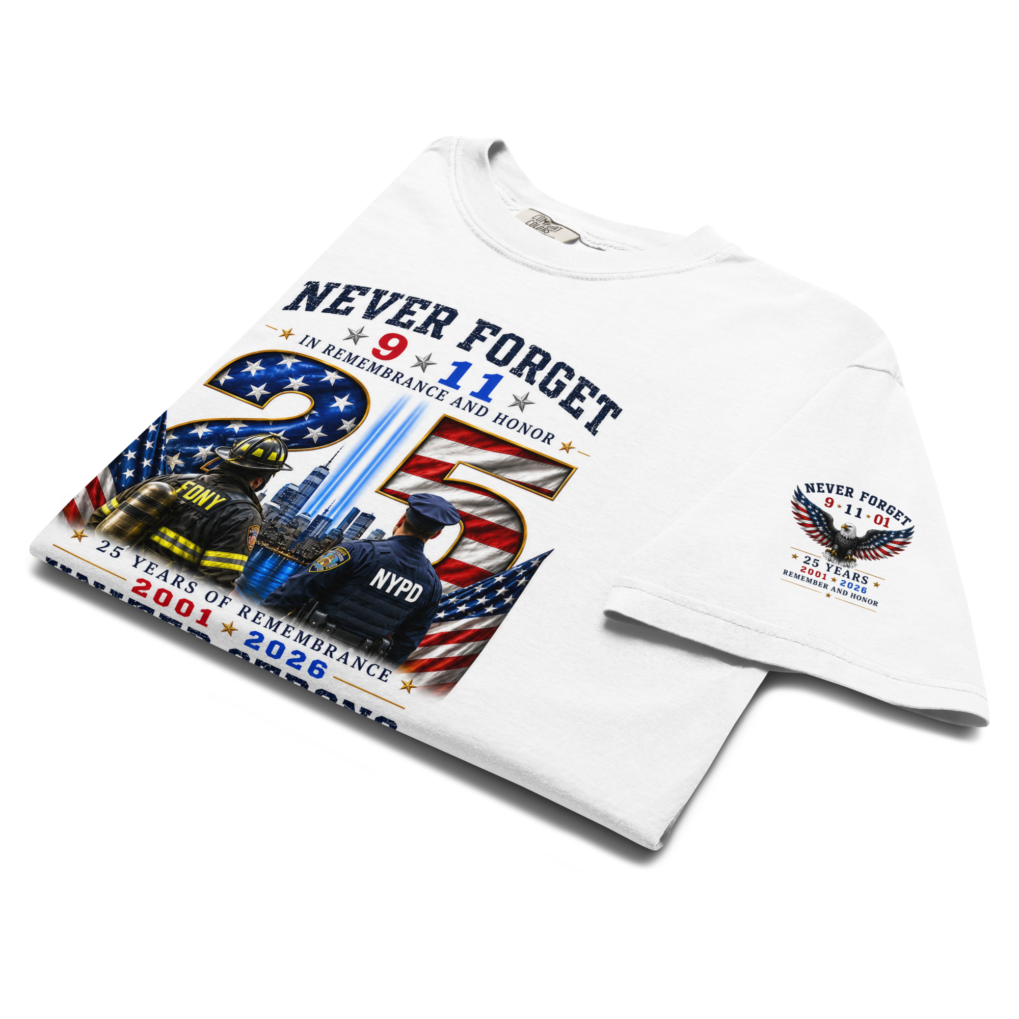 25th Anniversary of 9/11  Memorial and Remembrance TShirt