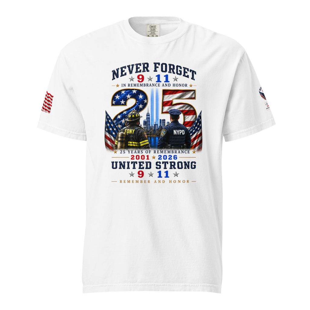 25th Anniversary of 9/11  Memorial and Remembrance TShirt