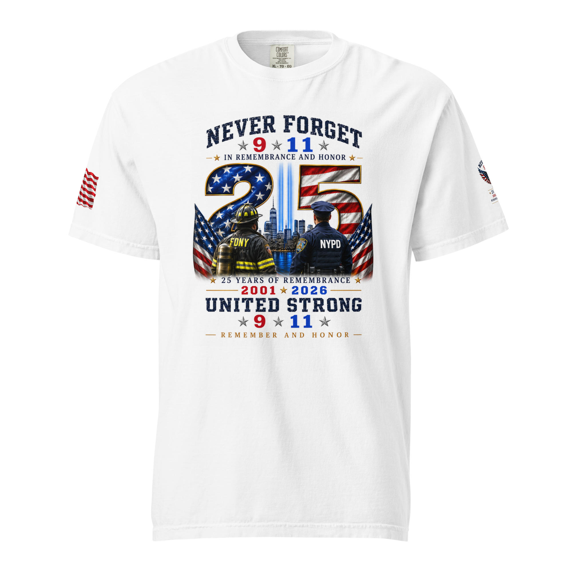 25th Anniversary of 9/11  Memorial and Remembrance TShirt
