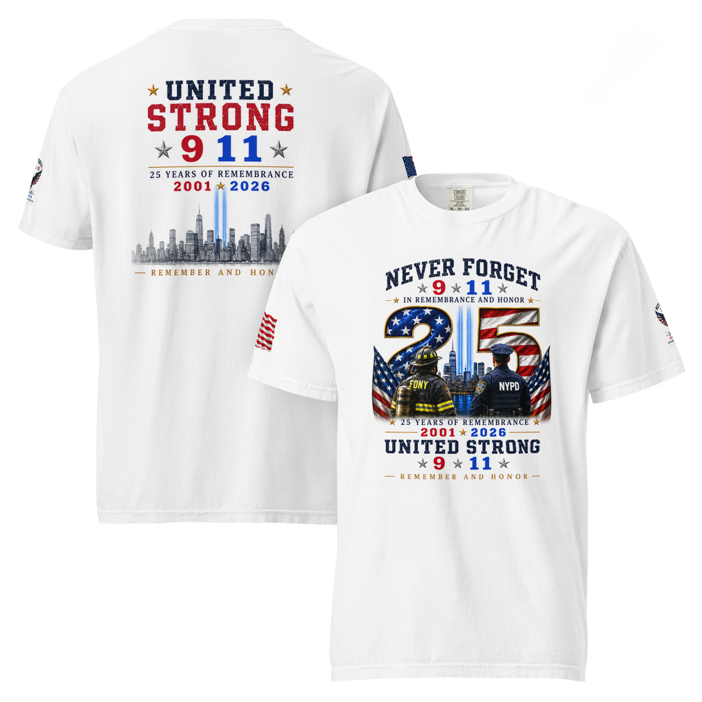 25th Anniversary of 9/11  Memorial and Remembrance TShirt