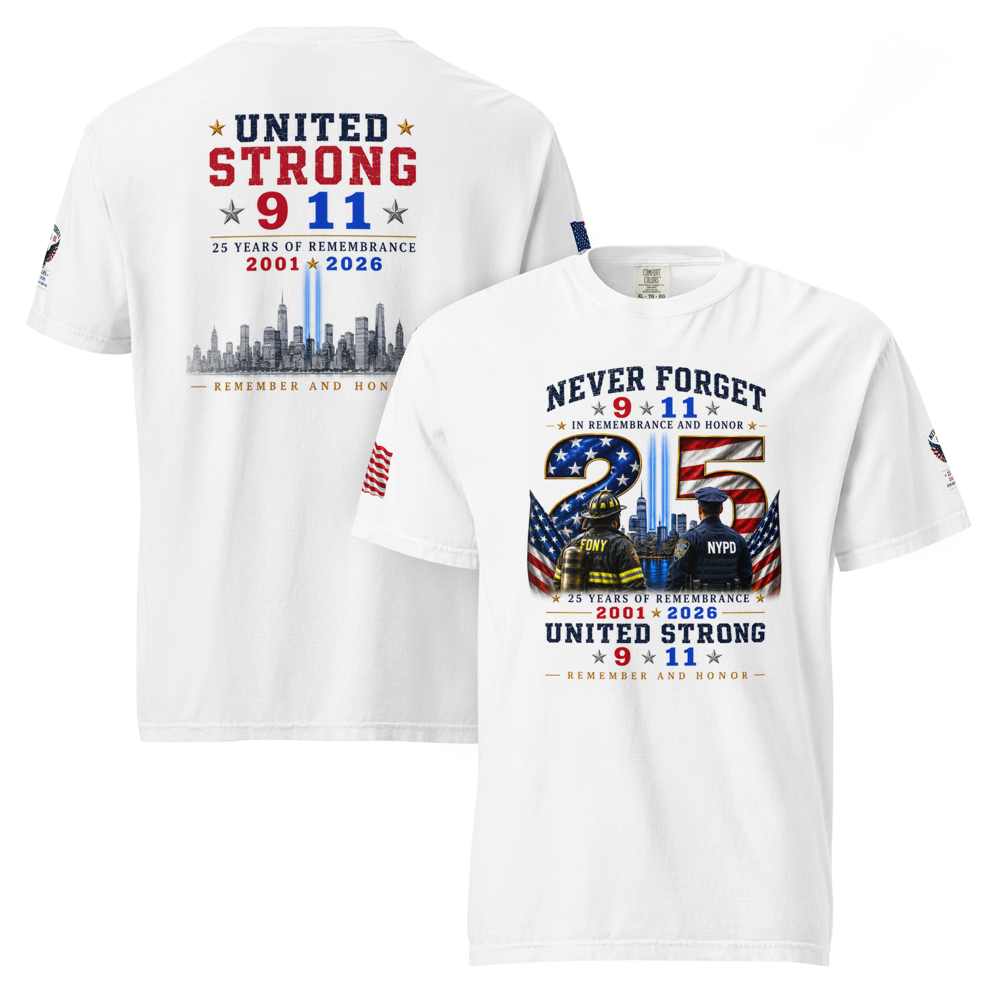 25th Anniversary of 9/11  Memorial and Remembrance TShirt